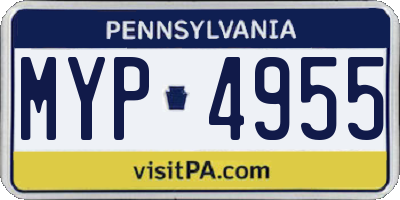 PA license plate MYP4955