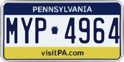 PA license plate MYP4964