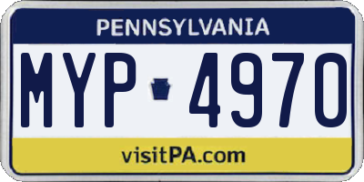 PA license plate MYP4970