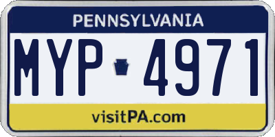 PA license plate MYP4971