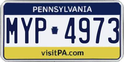 PA license plate MYP4973