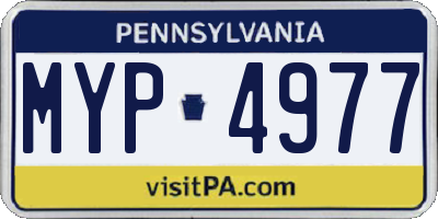PA license plate MYP4977