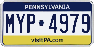 PA license plate MYP4979