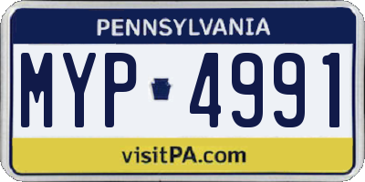 PA license plate MYP4991