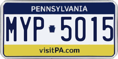 PA license plate MYP5015