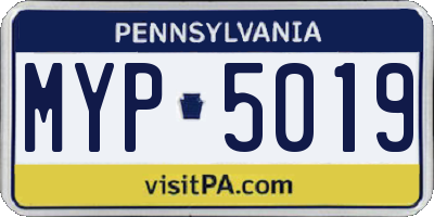 PA license plate MYP5019