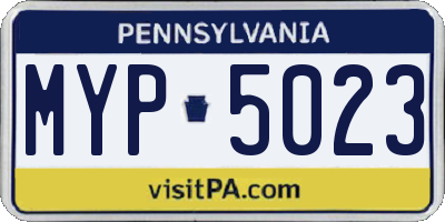 PA license plate MYP5023