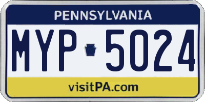PA license plate MYP5024