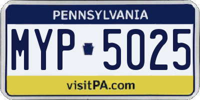 PA license plate MYP5025