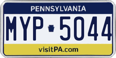 PA license plate MYP5044