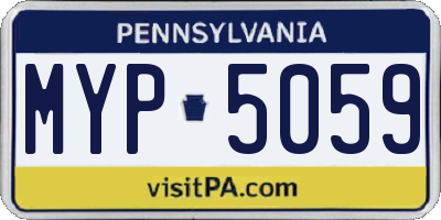 PA license plate MYP5059