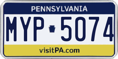 PA license plate MYP5074