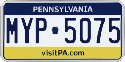 PA license plate MYP5075