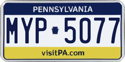 PA license plate MYP5077