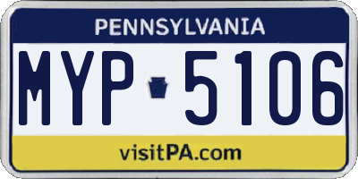 PA license plate MYP5106