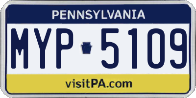 PA license plate MYP5109