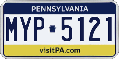 PA license plate MYP5121
