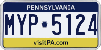 PA license plate MYP5124