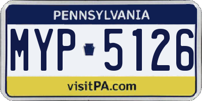 PA license plate MYP5126