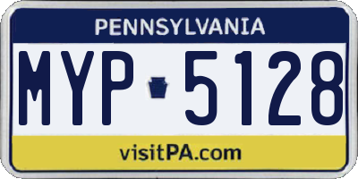 PA license plate MYP5128