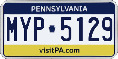 PA license plate MYP5129