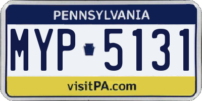 PA license plate MYP5131