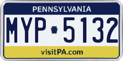 PA license plate MYP5132