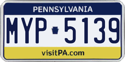 PA license plate MYP5139