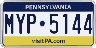 PA license plate MYP5144