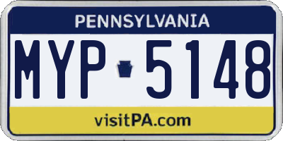 PA license plate MYP5148
