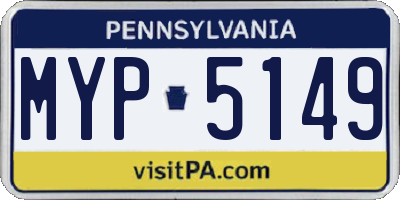 PA license plate MYP5149