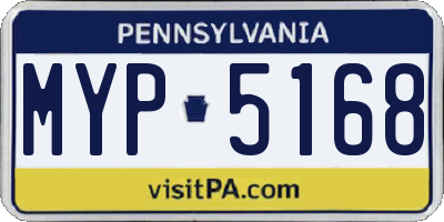 PA license plate MYP5168