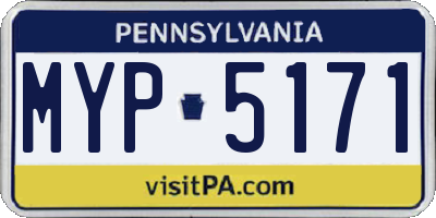 PA license plate MYP5171