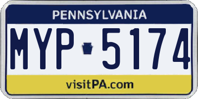 PA license plate MYP5174