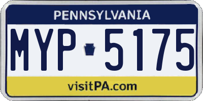 PA license plate MYP5175