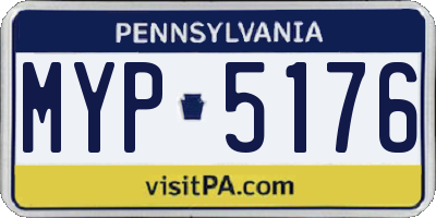 PA license plate MYP5176