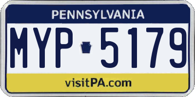 PA license plate MYP5179