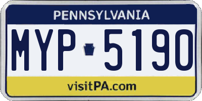 PA license plate MYP5190