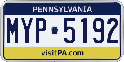 PA license plate MYP5192