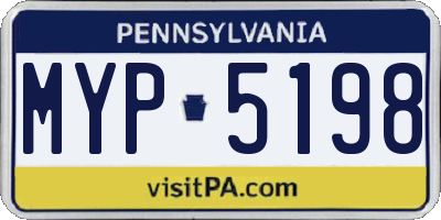 PA license plate MYP5198