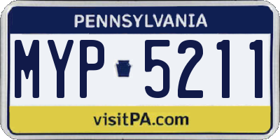 PA license plate MYP5211