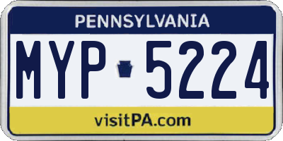 PA license plate MYP5224