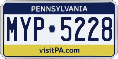 PA license plate MYP5228