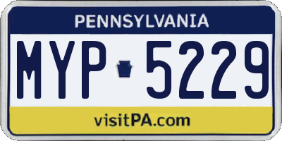 PA license plate MYP5229