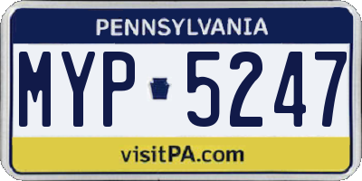 PA license plate MYP5247