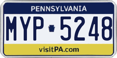PA license plate MYP5248