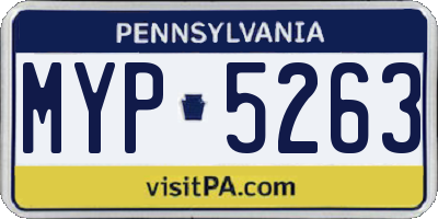 PA license plate MYP5263