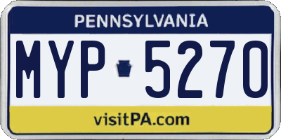 PA license plate MYP5270