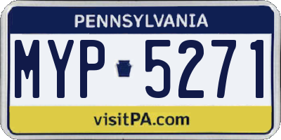 PA license plate MYP5271