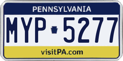 PA license plate MYP5277